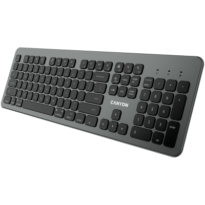 CANYON BK-10, Multimedia Bluetooth 5.1 keyboard MAC Version, slim design with low profile silent keys, US layout