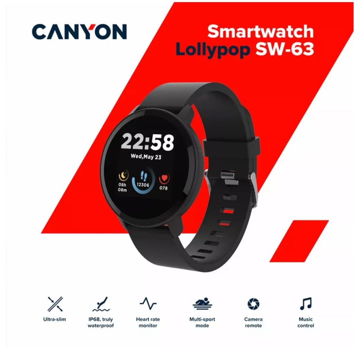 Smart Watch "Lollypop" SW-63 - Black