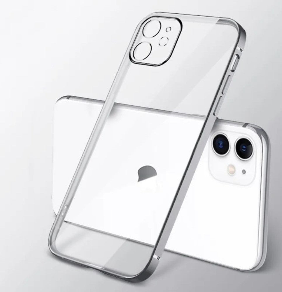 Silicone case with bumper and transparent back - iPhone 14 Plus