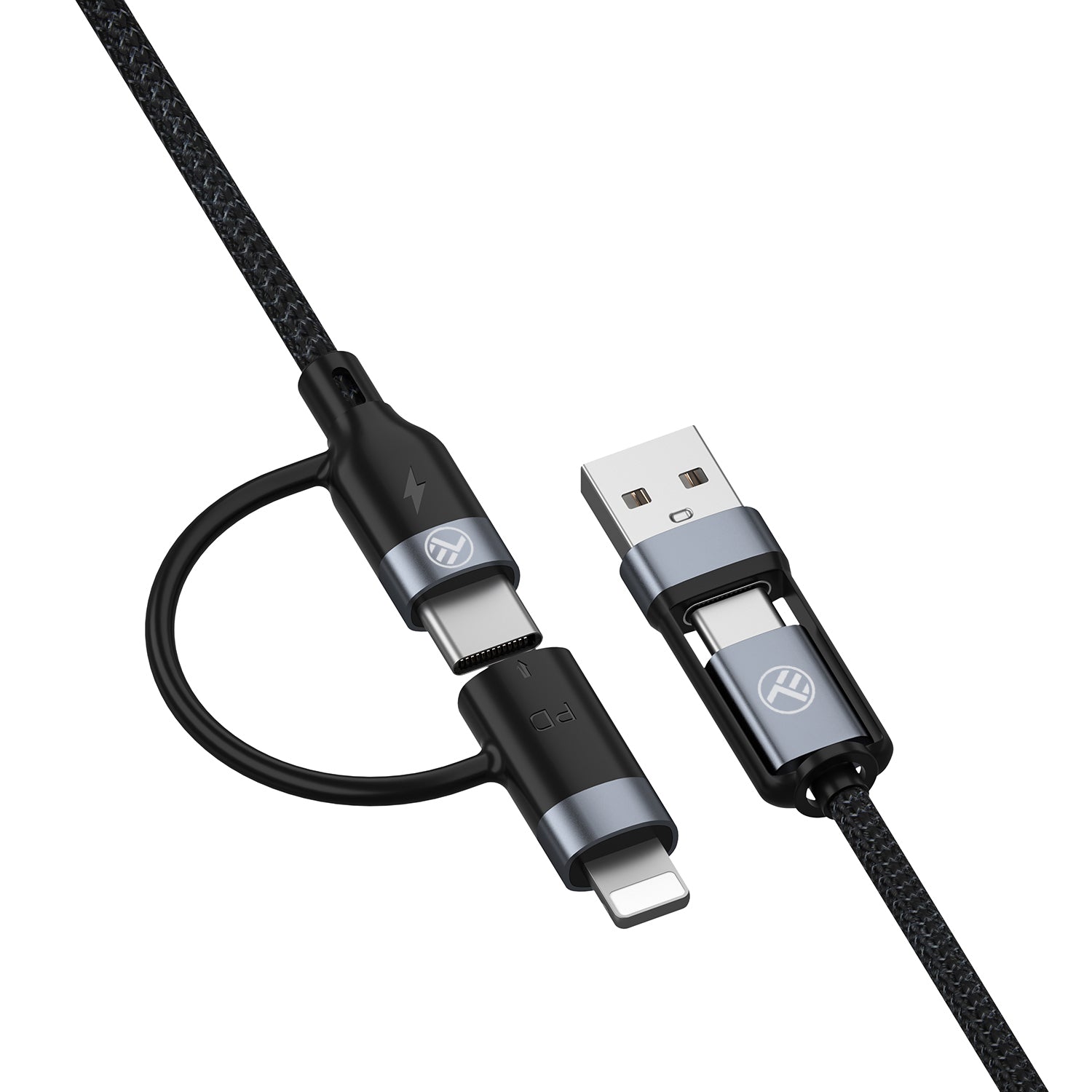 Tellur 4 IN 1 USB USB C To USB C Lightning Cable 1m Black APM