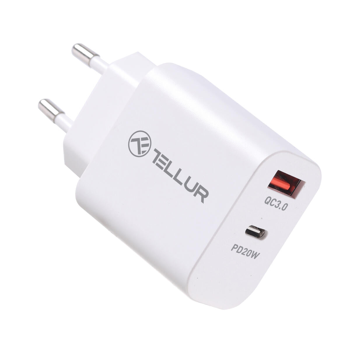 Tellur Dual Port Wall Charger, PD 20W + QC3.0 18W, White