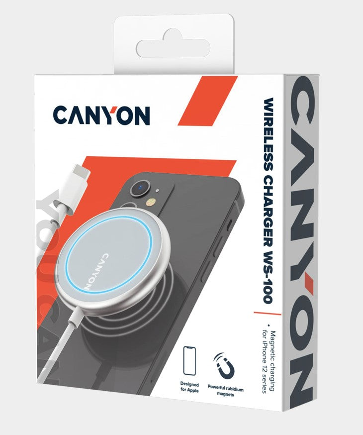 Canyon wireless charger for iPhone , silver